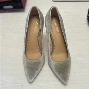 Nicola Bathie Silver Velvet Heels